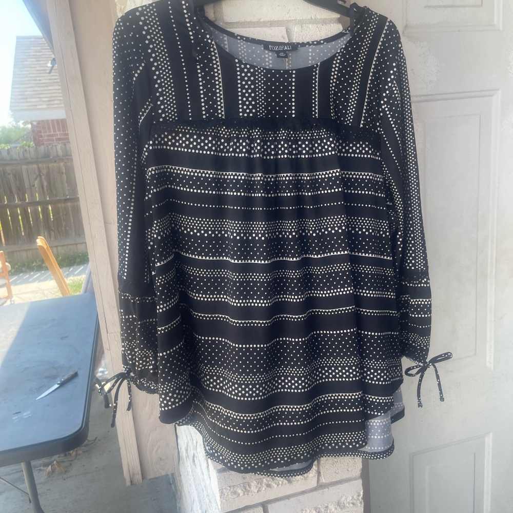 Black and white blouse